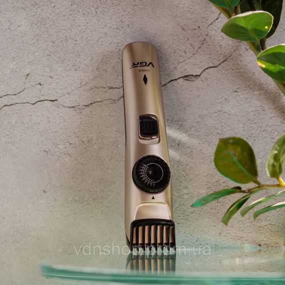 Машинка для стрижки волосся та бороди  на акумуляторі з насадками Золотистий VGR V-031 | Зображення 8