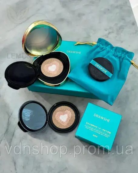 Кушон для обличчя, зволожуюча тональна основа / Крем-кушон для догляду за шкірою Drawshe Blue Diamond | Зображення 2