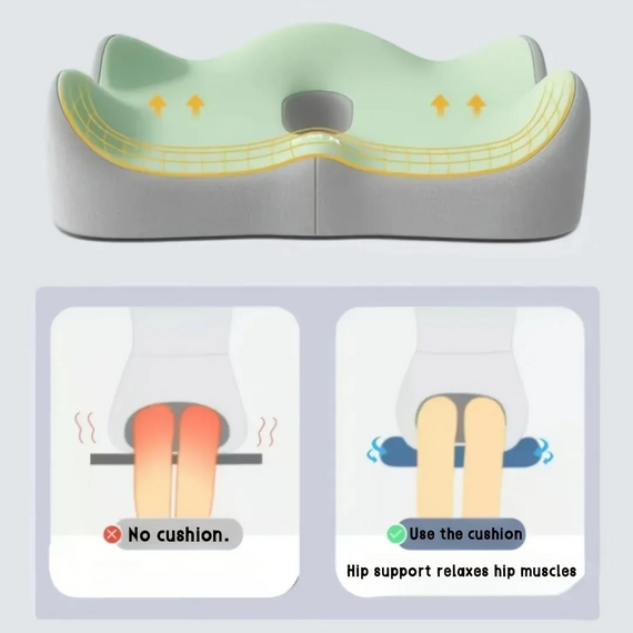 Подушка для сидіння з ефектом пам'яті 3D Memory Foam 34 х 40 см зелена | Зображення 2