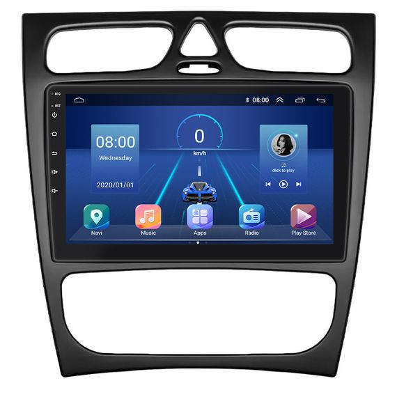 Штатная магнитола 9" Lesko для Mercedes-Benz C-Класс II (W203) 2000-2004 Top 6/128 4G WiFi GPS Мерседес