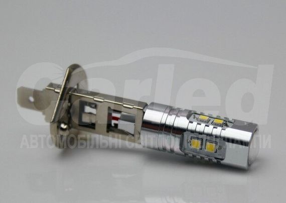 Светодиодная автолампа H1, 10W (370Lm) WARM WHITE 3300k, Original Samsung LED chip  + Линза