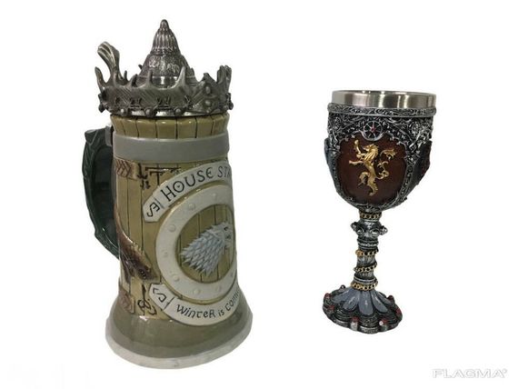 Подарочный Набор Кружка Game Of Thrones House Stark Игра Престолов Дом Старков и Бокал... | Зображення 2