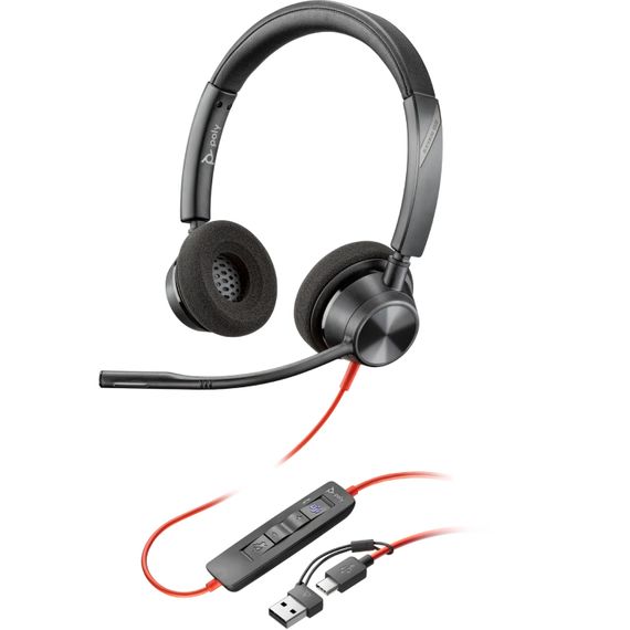 Гарнітура Poly BlackWire C3320 M USB-С + USB-C/A Adapter HS Stereo