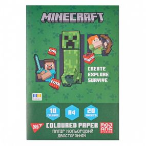 Папір кольоровий двосторонній Yes Minecraft 955458 20 аркушів shop (4823092291431)