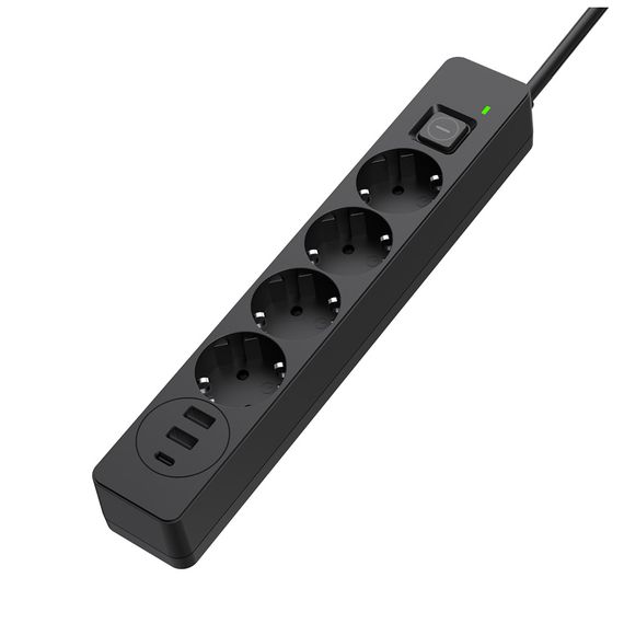 Мережевий фільтр живлення ColorWay CW-CHE432PDB, 4 розетки/3USB 2M (CW-CHE432PDB) | Зображення 3