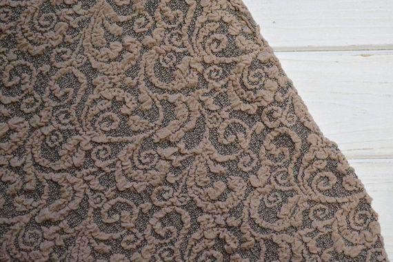 Жаккардовый чехол на угловой диван без юбки Бежевый | Зображення 1