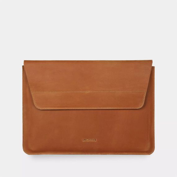 Вінтажний чохол для ноутбука Incarne Line MacBook Pro 14" 2021-2025 line-cognac-vintage-pro-14 коньяк