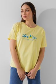 Футболка жіноча патріотична On me 2310 L Жовтий (2000990413857)