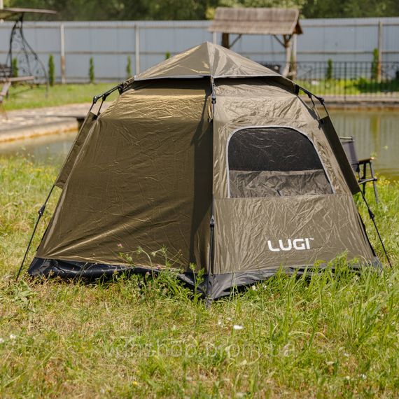Палатка автоматическая 3 местная 240×210×130 (см) кемпинговая с тентом туристическая намет Camping Lugi LU-020 | Зображення 2