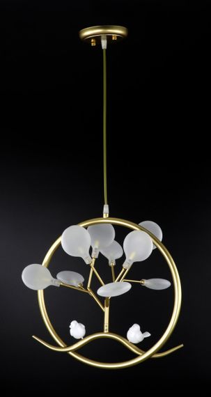 Люстра підвісна на 9 лампочок 26041 Золото 45-110х40х40 см. | Зображення 3