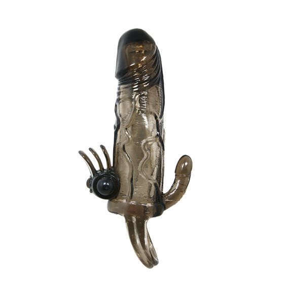 Насадка на член - Brave Man Vibrating Penis Sleeve Black | Зображення 9