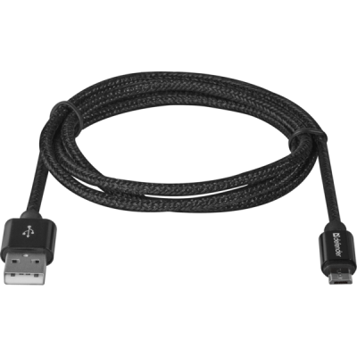 Кабель Defender USB08-03T PRO USB2.0, AM-MicroBM Black, 1m (87802) (87802) | Зображення 1
