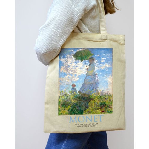 Екошопер BookOpt ВК4087 MONET Жінка з парасолькою бежевий | Зображення 5