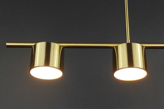 Люстра світлодіодна стельова LED світильник для квартири на стелю лед 27719 Латунь 33-63х10х100 см. | Зображення 6