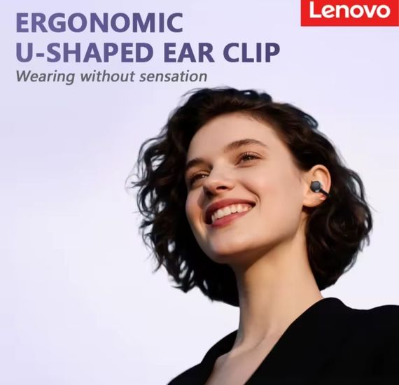 Наушники-кафы Lenovo TA410 черные - Чистый Звук, Мощный Bluetooth 5.4, Очень Удобные | Зображення 2
