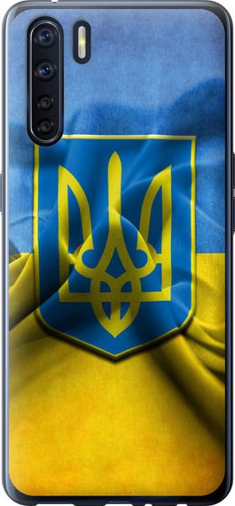 Чехол на Oppo A91 Флаг и герб Украины 1 "375u-1884-17620"
