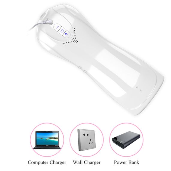 Мастурбатор Vibrating and Flashing Masturbation Cup USB 7+7 Function / Talk Mode (White) Sex Aura | Зображення 4