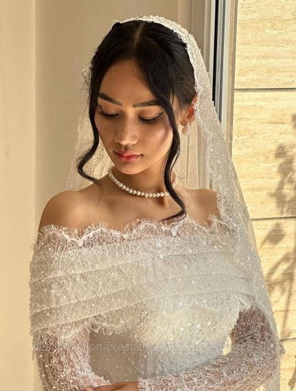 Свадебное платье, коричневое кружево | Зображення 1