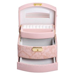 Скринька для прикрас з еко шкіри 3 яруси із замком органайзер для ювелірних виробів HP-5-23P