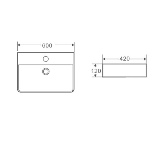 Раковина накладна Mixxus Premium Quadro-0202 з переливом (MP6479) | Зображення 1