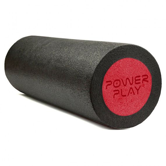 Масажний ролик (роллер) гладкий PowerPlay 4021 Fitness Roller Чорно-червоний (30x15см.) | Зображення 2