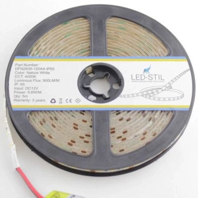 Светодиодная лента LED-STIL 4000K 9,6 Вт/м 2835 120 діодів IP65 12 Вольт 850 lm нейтральне світло | Зображення 2