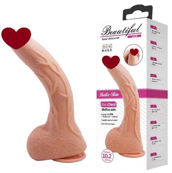 Фалоімітатор на присосці Baile Beautiful JACK 10,2 " Flesh, BW - 008039NR Sex Aura