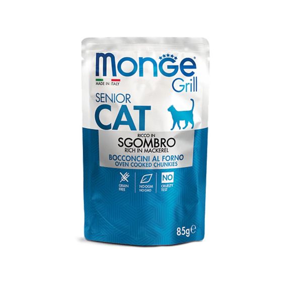 Корм Monge Cat Grill Wet Senior Sgombro вологий зі скумбрії для старіючих котів 85 гр