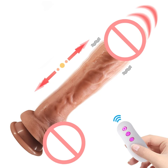 Вібратор реалістичний Wolf King, вібрація та ротація 10 режимів, дистанційне керування sexstyle