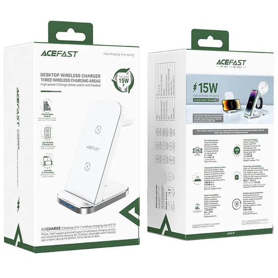 БЗП Acefast E15 desktop 3-in-1 White | Зображення 5