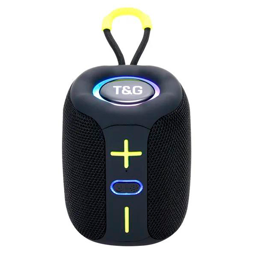 Портативная Bluetooth колонка TG658 с RGB подсветкой и функцией громкой связи, радио, черная