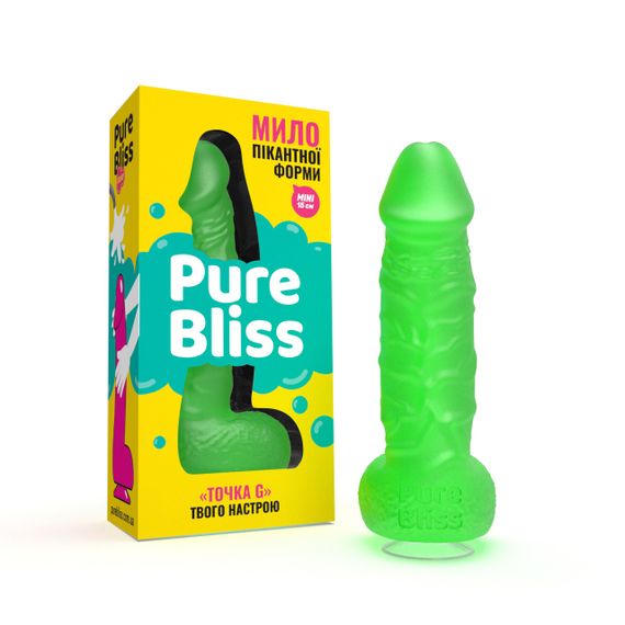 Мило член Pure Bliss MINI на присосці, зелене, 15 см Sex Aura | Зображення 1