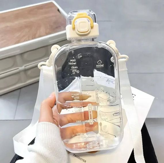 Пляшка для води із BPA-free пластику 750 мл. Бежева | Зображення 1