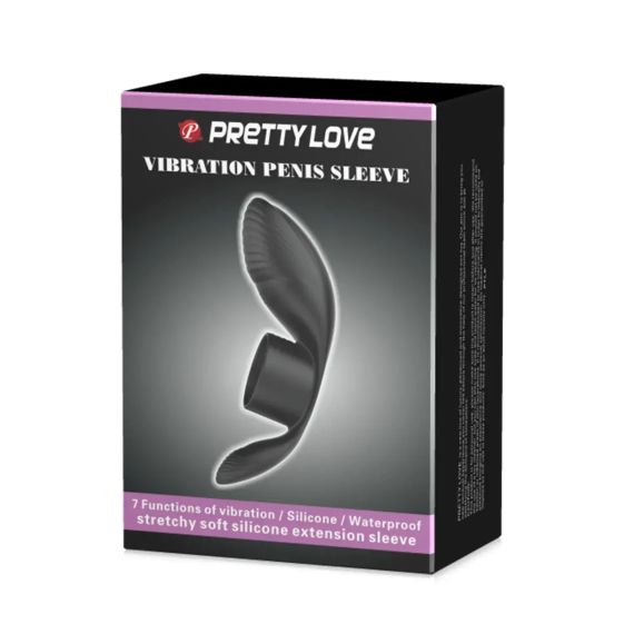 Вібро-кільце Pretty Love - Vibration Penis Sleeve Black 7 vibration functions, BI-210198 Sex Aura | Зображення 9