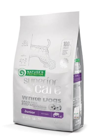 Nature's Protection Superior Care White Dogs Grain Free Junior All Breeds Сухий корм для цуценят з білою шерстю 1.5 кг