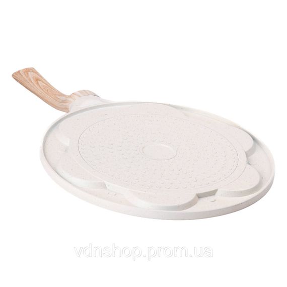 Сковорода з антипригарним покриттям 26 см для млинців, яєць та оладок 7-сегментна кругла бежева HP-39-582-W | Зображення 3