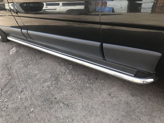 Бокові пороги Premium (2 шт., нерж.) 42 мм, коротка база для Nissan Primastar 2002-2014рр