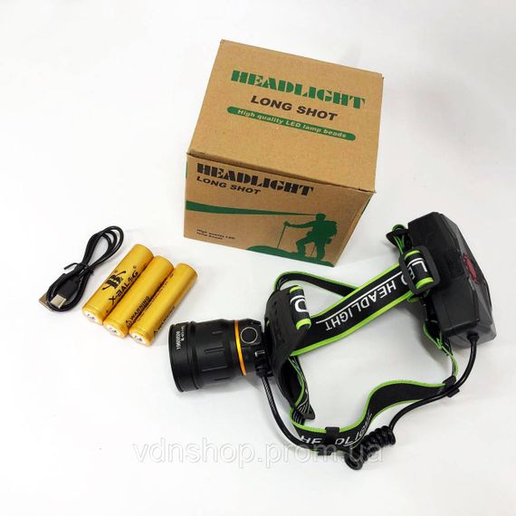 Налобний ліхтар зі зручним ремінцем для голови, Потужний акумуляторний ліхтарик на голову CM-91 | Зображення 8