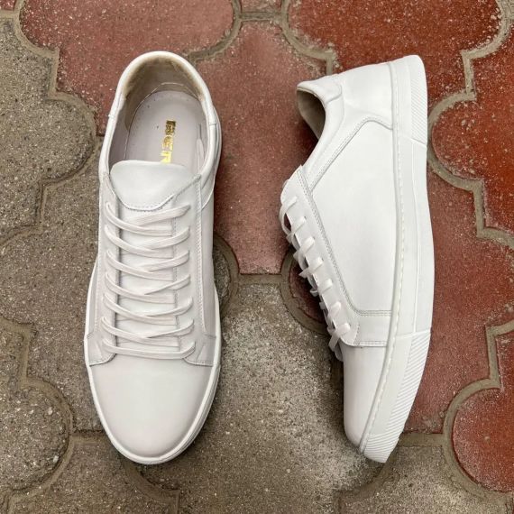 Белые кожаные кеды Berg 49 размер | Зображення 5