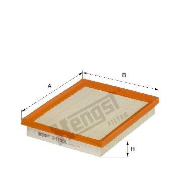 Фильтр воздушный Toyota Auris 1.8 Hybrid 10-18 / Prius 1.8 Hybrid 08- / Rav 4 2.5 Hybrid 15-18, Hengst, E1155L,