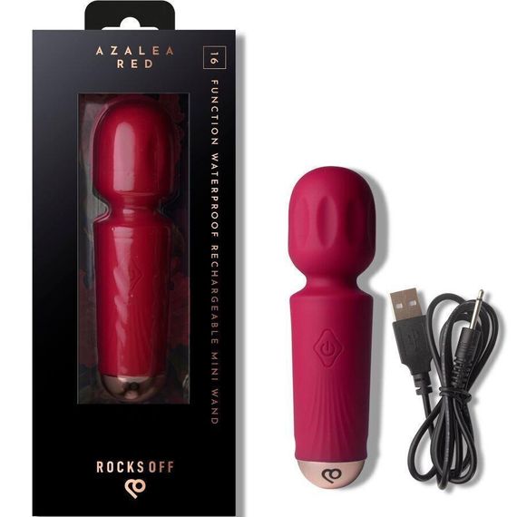 Вібромасажер Rocks Off Mini Wand Azalea Red, 16 режимів Sex Aura | Зображення 4