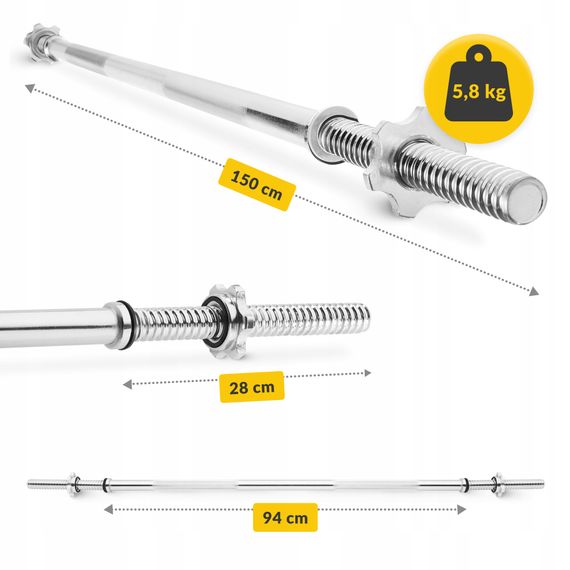 Гриф для штанги прямий 4FIZJO 150 см 25 мм (P-5905973401142) | Зображення 3
