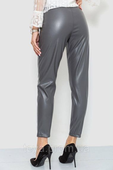 Лосини жіночі з екошкіри колір сірий розмір XL FA_007886 | Зображення 3