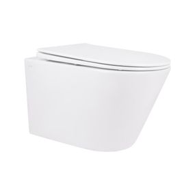Унитаз подвесной Qtap Swan безободковый с седалием Soft-close QT16335178W