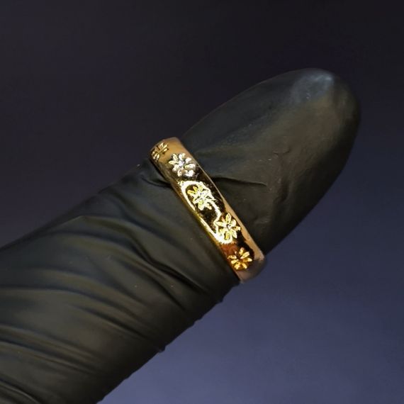 Кольцо #5 для фото ногтей (маникюра) цвет золото