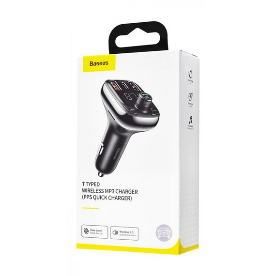 FM‑трансмітер Baseus FM Launcher S‑13 36W, Bluetooth 5.0, Type‑C + 2 USB (PD + QC3.0), чорний | Зображення 2