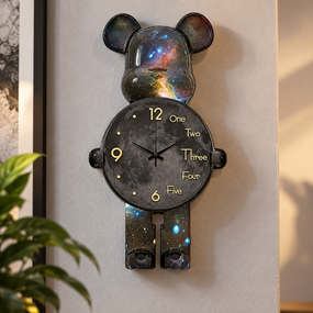 Настільний Годинник Фігурка Ведмідь Bearbrick Космічні 65 см