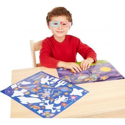 Набор для творчества Melissa&amp;Doug Многоразовые 3D наклейки с очками Приключения (MD9375) | Зображення 1