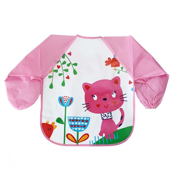 Слинявчик із рукавами "Кошеня" MGZ-0610-7 клейончастий, на зав'язках