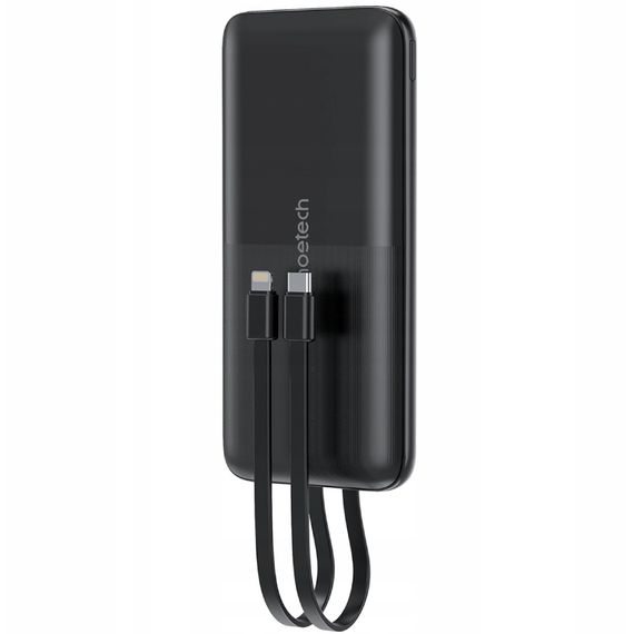 УМБ Choetech 10000mAh 22,5W Fast Charge MicroUsb,USB-A, USB-C,build-in USB-C/Lightning cable Black | Зображення 2